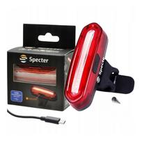 Galinis dviračio žibintas AQY SPECTER, 120 lm, LED, USB-C, IP64, COB, 4 režimai, elastingas dirželis