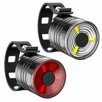 Dviračio žibintų rinkinys su LED priekiniam ir galiniam žibintui