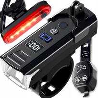 Dviračio žibintas su signalu, 1200 lm, 2000 mAh, iki 13 val.