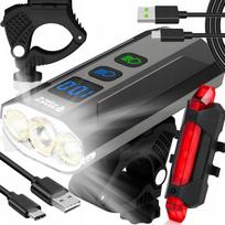 Dviračio priekinis LED žibintas, 1300 lm, 5400 mAh, komplektas