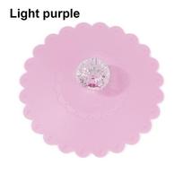 Durable Silicone Heat Preservation Reusable Cup Cover Suction Lid Sealed Cover Anti-dust šviesiai violetinė spalva