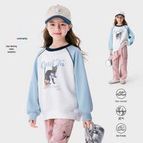 Tutu Little Elephant Girls' Cartoon Print Sweatshirt 130 mėlyna