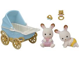 Sylvanian Families Doll Furniture Set Rabbit Twins Furniture ST Mark Certified Ages Toy Dollhouse Sylvanian Families Epoch & [Chocolate & Set] DF-14
