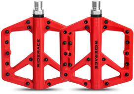 Dviračio platforminiai pedalai MTB/BMX, nailoniniai, raudoni