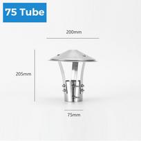 Lauko sienos krosnelės vamzdžio lietaus apsauga Vėdinamas nerūdijančio plieno kamino lietaus kepurės apsauga lauko židiniui 75mm white