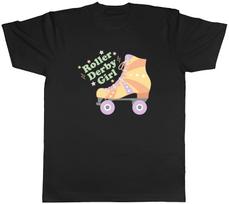 Roller Derby Girl Mens T-Shirt Roller Skates Skater Sport Unisex Tee Gift M