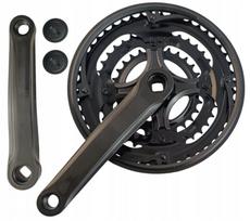 Dviračio trijų žvaigždučių plieninė švaistiklio komplektas 48/38/28T, 170 mm, su apsauga