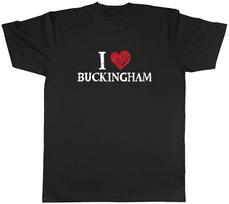I Love Buckingham Mens T-Shirt Milton Keynes Chiltern Hills Tee Gift L