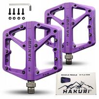 Dviračių platforminiai pedalai, nailoniniai, šviesiai violetiniai, su MTB PIN ir 3 guoliais