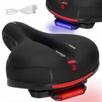 Dviračio balnelis su amortizacija, ventiliacija ir USB LED žibintu