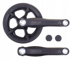Dviračio alkūninio mechanizmo komplektas, 38T, 170 mm, juodas, plieninis