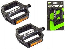 Dviračio platforminiai pedalai EXTEND, juodi, aliuminiai, 9/16", su smeigtukais, MTB/trekking