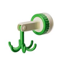 A84E-360 Degrees Rotating Folding Hook Self-Adhesive Suction Cup Hooks  Rotating Kitchen Utensil Holder Green žalia