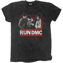 Men's Run DMC Gradient Bars (Dip-Dye/Mineral Wash) Tie Dye T-shirt Medium Black S