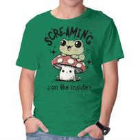 Unisex Crew Neck T-Shirt Screaming On The Inside Graphic Short Sleeve Casual Tee XS