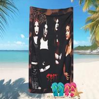 K-Kittie Spit Nu Metal Band Album Cover Beach Towel Microfiber Soft Quick Dry Black & Red Print Bath Towel For Fans Swimming 40X60CM