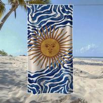 Sun Wave & Lotus Mandala Beach Towel,  Soft Quick-Drying, Perfect For Portable Outdoor Travel,Swimming, Camping And Summer Beach STJ-70X140cm