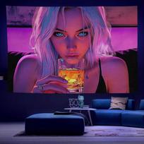 1Pc Edgy Cyberpunk Girl Painting Soft Fabric Tapestry, Polyester Anti-Wrinkle Tapestry For Living Room, Bedroom, Office, 100x70cm
