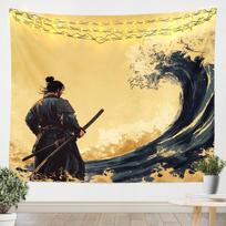 Japanese Wave Tapestry Kids Japanese Ukiyoe Mount Fuji Wall Hanging For Boys Girls Teens Ocean Wave Bird Wall Blanket Sea Waves 70x100CM