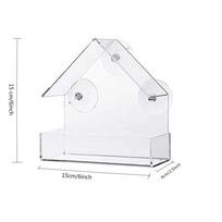 1pc Transparent Window Bird Feeder Outdoor for Garden Clear Acrylic Wild Bird House with Strong Suction Cups Removable Seed Tray transparent