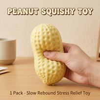 Crunchy Shell Peanut Squishy: Buttery Soft Texture Squeeze Ball, ASMR Tactile Sensory Fidget, Aesthetic Office Desk EDC Toy