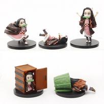 5Pcs/Lot Anime Demon Slayer Kamado Nezuko Battle Cute Figure Car Decoration Action Models Toys Doll Decorative Gift No box