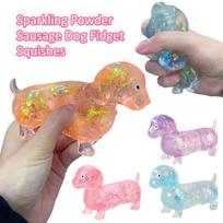 Žvilganti pudra takso šuo Fidget Squishes Suspaudžiamas minkštas maltozės tekstūros streso malšinimo žaislas Mielas šuniukas lėtai atsistatantis minkšti žaislai United States