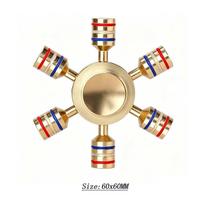 Novelty Metal Hand Spinner 6 Arm EDC Fidget Autism ADHD Stress Anxiety Relieves Finger Toys for Kids & Adults Cool Gadgets