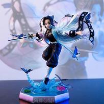 23cm Anime Demon Slayer Figure Kochou Shinobu Flying Posture Statue Figure Collectible Ornaments Model Doll Toys Gift