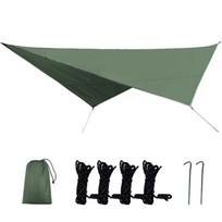 Ultra-Light Waterproof Oxford Cloth Camping Tarp with Silver-Coated Sunshade As Shown
