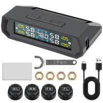 Universalus T17 USB/saulės TPMS 433,92MHz jutiklis 0-5 bar automobilių saugos signalizacijos sistema automobilių padangų slėgio stebėjimo sistema automobilių salono temperatūros rodmuo Exterior