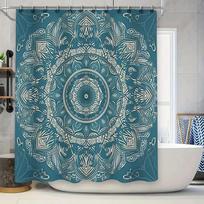 Ornate Mandala Blue Shower Curtain Decor Bathroom Accessories For Home Decoration W60H190(CM)-1 Pcs