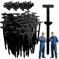 Reusable Self Locking Nylon Cable Ties With Plastic Flanges For Hose And Wire Fastening Clips (as the picture,400 pcs)