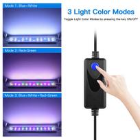 Aluminum Aquatic Plant Grow Light Bar Clip-On Fish Tank Lamp with Switch 3-Color Changeable/Blue White 220V Scalable Design (as the picture,18CM)