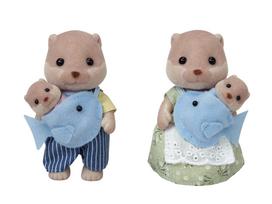 EPOCH Sylvanian Families Calico Critters Otter Family Doll Set FS-32 Dollhouse Toy gray