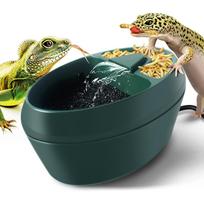 Roplių geriamojo vandens fontanėlis, chameleono priedai, automatinė cirkuliacinė sistema su lataku, barzdotojo drakono narvo priedai, roplių buveinė tamsiai žalia spalva