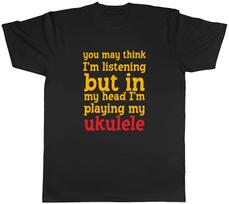 Ukulele Joke Funny Mens T-Shirt String Instrument Uke Guitar Tee Gift XXL
