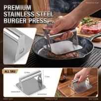 Stainless Square Meat Press Patty Maker Manual one size sidabras