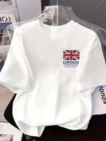 London United Kingdom T-Shirt | Union Jack Flag Graphic Tee L