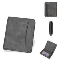 Business Card Case For Women With Multiple Slots And Sanded Leather Finish Grey