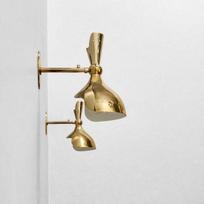 Italian Raw Brass Wall Sconces Mid-Century Sputnik Lighting Pair Living Rooms, Bedrooms, Hallways, Hotels, Cafés, Home Office Decor Less