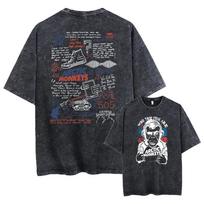 Arctic Monkeys Washed TShirts Graphic Print Unisex Cotton Tees Rock Band Shirts XL