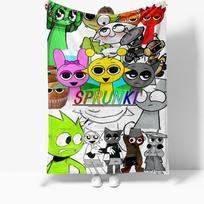 1Pc Game Sprunki Throw Blanket Incredibox 3D Printed Soft Fuzzy Nap Blanket Bedspreads All Seasons For Girl Boy Kids Teenagers 75x100cm
