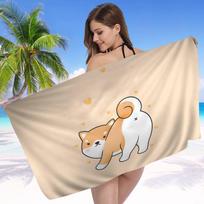 Kawaii Shiba Inu Bath Towel Microfiber Soft Water Absorbing Breathable For Girl Kids Decorative Cartoon Beach Towel Cotton 30x30cm
