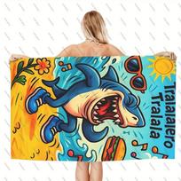 T-Tralalalero Tralala Swimming Bath Outdoor Music Lover Beach Towel Quick Drying Gift Boys Shark Musical Pool Gym Travel Soft 50X100CM