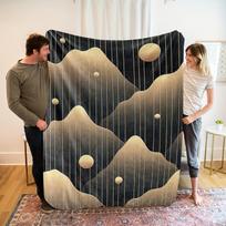 Šiuolaikinis abstrakčių kalnų flanelinis pledas - minkštas, pralaidus orui poliesteris, didelės raiškos skaitmeninis spaudinys, jaukus visais metų laikais 70x100cm28x39in