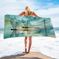 1Pc Dragonfly Polyester Beach Towel, Super Absorbent & Quick-Drying Swimming Towel, Lightweight & Soft Beach Blanket 50x100cm(20x40in)