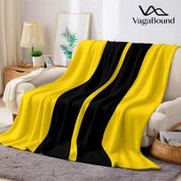 Minimalistinis geltonų ir juodų vertikalių dryžių flanelinis pledas Šiltas minkštas Helovino Kalėdų Sofa Šiltas jaukus Dekoratyvinis Sezonui 70x100cm yellow