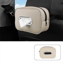 Car Tissue Box Holder Leather Sun Visor Center Console Armrest Mount Napkin Case Universal Fit Road Trip Organizer Easy Install