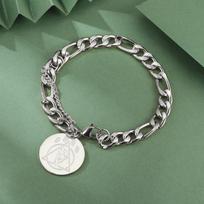 Dawapara Animal Wolf Claw Therian Symbol Bracelet Figaro Chain 21cm Men Bracelet Protection Amulet Stainless Steel Jewelry